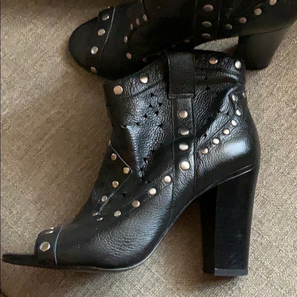 BCBG studded booties leather